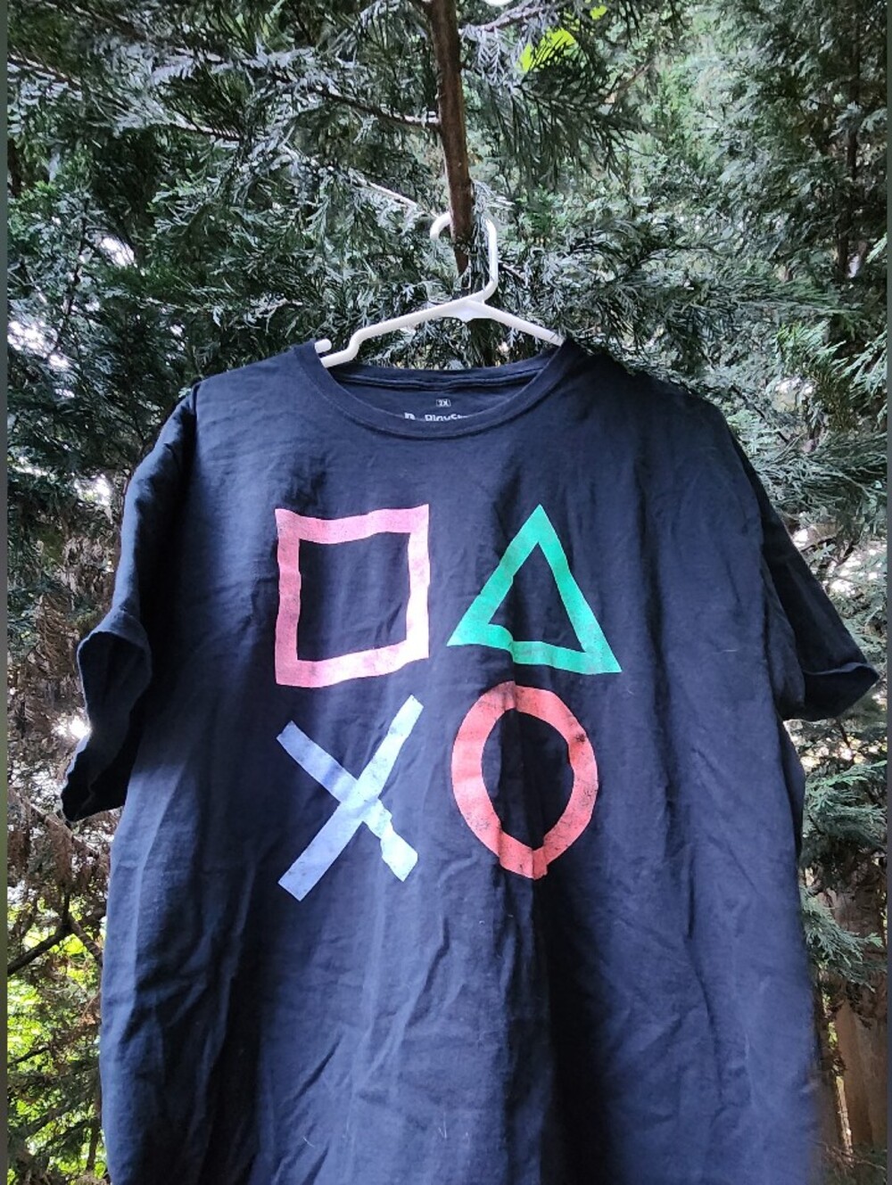 Vtg 2X Unisex Black Playstation Boxy Tshirt 100% Cotton
